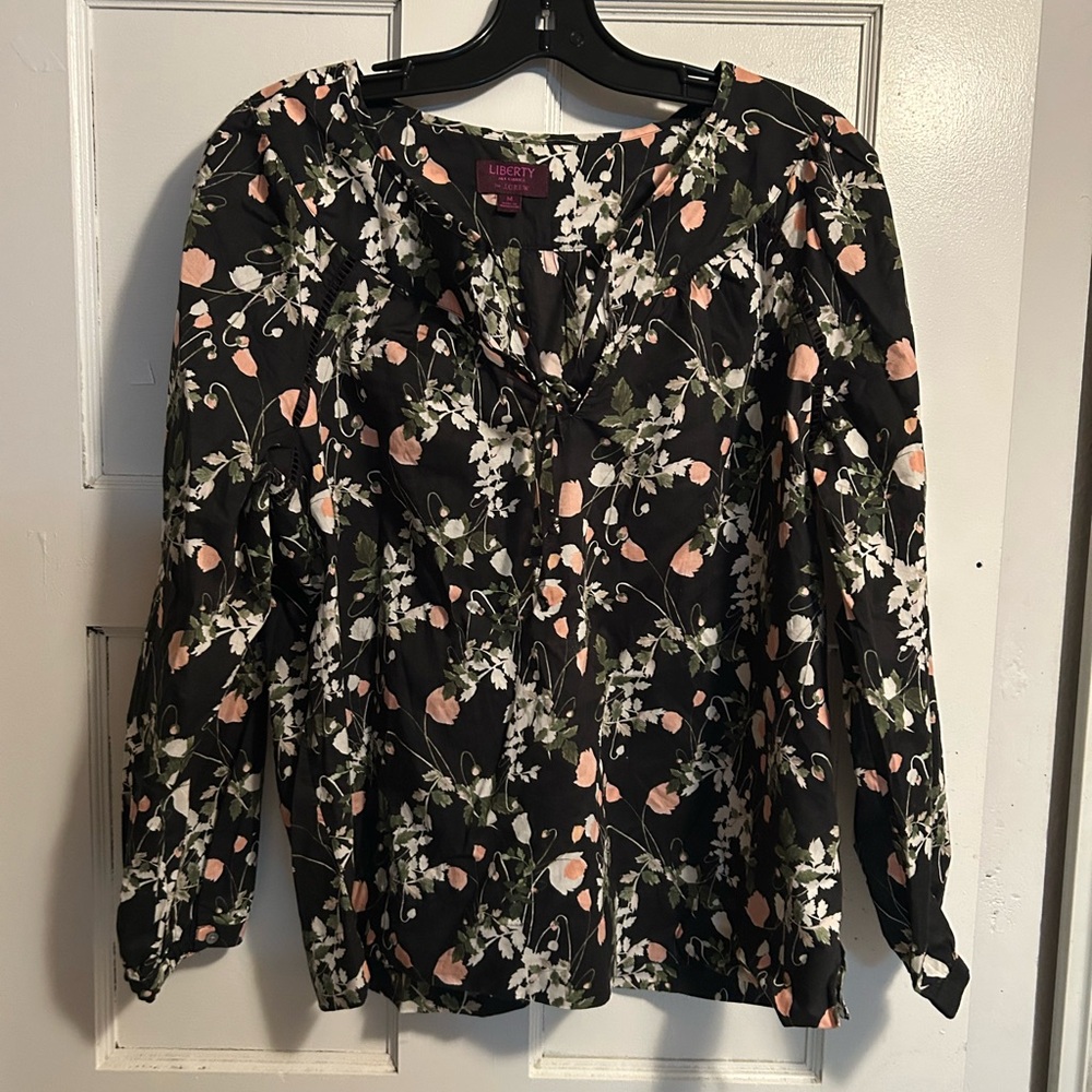 J. Crew Black Floral Women's Blouse